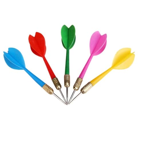 5pcs Stahl TIPP professionell für Partyspiellieferungen zufällige Farbflüge Fall Tipps Wellen Rasen werfen Handwurfstahlstahl TIPP professionelle Flüge von Trrymbbe