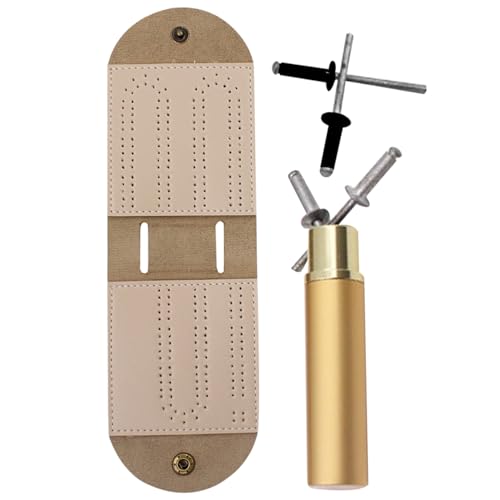 Cribbage Board mit pegs tragbaren Leder -Cribbage -Brettspielset mit 2 Spurlayout und 4 PEGS -Reisen für Familienspiele ohne Karten mit Karten mit von Trrymbbe