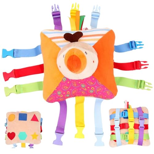 Kleinkind-Reisespielzeug mit 6 Paar Schnallen, Vogelmuster-Plüsch-Bildungsspielzeug mit geometrischer Figur auf Rücken und eingebauter Tasche klingendes Kleinkindgeschenke für Fine Motor Basic Qualto Kleinkind-Reisespielzeug mit 6 Paar Schnallen, Vogelmuster-Plüsch-Bildungsspielzeug mit geometrischer Figur auf Rücken und eingebauter Tasche klingendes Kleinkindgeschenke für Fine Motor Basic Qualto von Trrymbbe