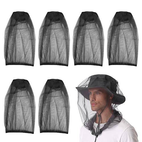 Moskito Kopfnetz 6PCS Schwarz Midge Net Atmungsaktives Midge Kopfhülle für Hut Sonnenschutz Mücke zum Wandern Campingfischen Moskito Kopfnetz 6PCS Schwarz Midge Net Atmungsaktives Midge Kopfhülle für Hut Sonnenschutz Mücke zum Wandern Campingfischen von Trrymbbe