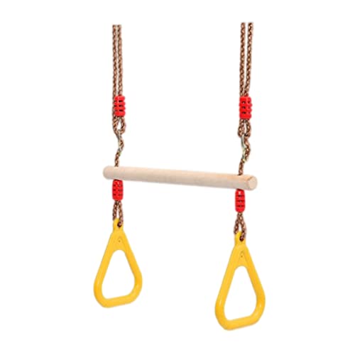 Trapezschwungstange Holz hängende Hoop Gymnastic Swing Ringe mit verstellbaren Gurten gelbe Trapez für Kinder Trapezschwungstange Holz hängende Hoop Gymnastic Swing Ringe mit verstellbaren Gurten gelbe Trapez für Kinder von Trrymbbe
