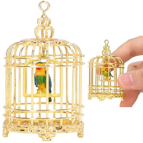 Trrymbbe 1 12 Schuppenhauszubehör, 1 12 Skala Dollhouse Möbel Metall Vogelkäse, DIY -Zubehör für Dekoration, Geschenk für Liebhaber Puppenhaus und Möbel von Trrymbbe