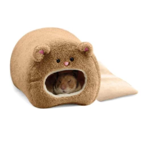 Trrymbbe 1 Stcs Hamster Baumwollbett niedliche Bärenform warmes weiches Hamsterhaus für kleine Haustiervorräte (Kaffee) von Trrymbbe