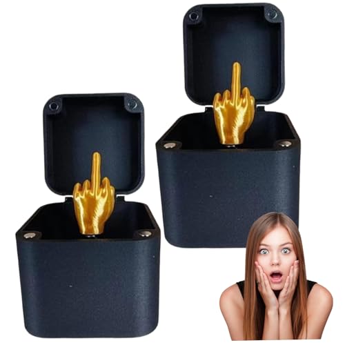 Trrymbbe 2pcs Mittelfinger in Einer Schachtel lustige Mittelfingergeschenke mit nur für Sie auf Deckel 2 Zoll Streich Geschenkbox für Weihnachten, Halloween, Aprilfamiddle von Trrymbbe
