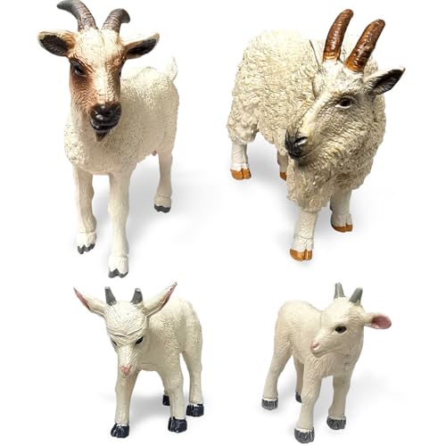 Trrymbbe 4PCS/Set Tierfiguren Plastik-Ziegenstatue Plastik, realistische umweltfreundliche Ziegenspielzeug für Kinder Lernen Bildungspersonal, Geburtstagsgeschenk, Kuchen-Topperanimal-Figuren Trrymbbe 4PCS/Set Tierfiguren Plastik-Ziegenstatue Plastik, realistische umweltfreundliche Ziegenspielzeug für Kinder Lernen Bildungspersonal, Geburtstagsgeschenk, Kuchen-Topperanimal-Figuren von Trrymbbe