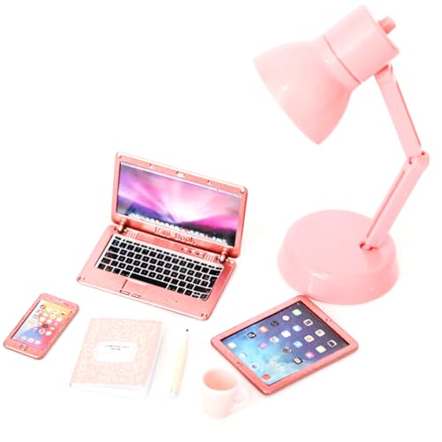 Trrymbbe 6PCS/Set Dollhouse Accessoires, Mini -Laptop -Tablet -Telefon Mini Books Cup Bleistift, Miniaturbüro Set Realistic 1/12 Scale Accessoires für Dollhouse Craftszene Trrymbbe 6PCS/Set Dollhouse Accessoires, Mini -Laptop -Tablet -Telefon Mini Books Cup Bleistift, Miniaturbüro Set Realistic 1/12 Scale Accessoires für Dollhouse Craftszene von Trrymbbe