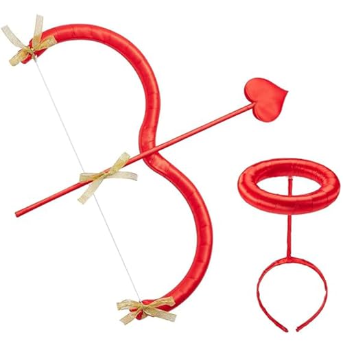Trrymbbe Cupid Bow und Pfeilset One Size Red Arrows Valentinstag Cupid Kostüm Zubehör mit Trrymbbe Cupid Bow und Pfeilset One Size Red Arrows Valentinstag Cupid Kostüm Zubehör mit von Trrymbbe