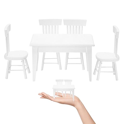 Trrymbbe Dollhouse Esstisch und Stuhl 5pcs/Set 1:12 Skala Miniatur -DIY -Modell Holz weiß rechteckige Schreibtisch Puppenhaus Möbel Dekoration Geschenk Dollhouse Möbel Trrymbbe Dollhouse Esstisch und Stuhl 5pcs/Set 1:12 Skala Miniatur -DIY -Modell Holz weiß rechteckige Schreibtisch Puppenhaus Möbel Dekoration Geschenk Dollhouse Möbel von Trrymbbe