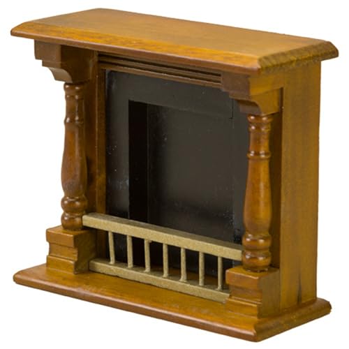 Trrymbbe Dollhouse Kamin 1: 12 Skala Simulation DIY Vintage Dollhouse Möbel Holz dekorative Miniaturmöbeldekor für Weihnachtsdekoration Accessoires Möbel von Trrymbbe