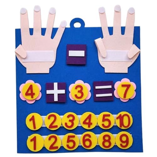 Trrymbbe Filzfinger Zahlen Math Toy Toy für Kinder süßer Spaß frühes Bildungsspielzeug mit Hängenden Schleifen DIY Vibrant Learning Toys Vorschule Lernaktivitäten Mathematikspiele von Trrymbbe
