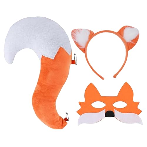 Trrymbbe Fox -Kostüm, 3pcs/festgelegte Fuchsohren und Schwanzset mit Maske, lustiges tragbares Tierkostüm für Halloween -Weihnachtskleid -Kostümparty -Lieferungen Kinder Trrymbbe Fox -Kostüm, 3pcs/festgelegte Fuchsohren und Schwanzset mit Maske, lustiges tragbares Tierkostüm für Halloween -Weihnachtskleid -Kostümparty -Lieferungen Kinder von Trrymbbe