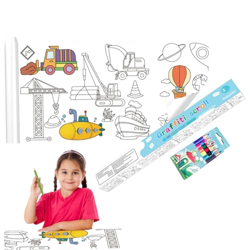 Trrymbbe Kinderzeichnung Rollen Malvorlagen Roll 15x118 in klebriger DIY -Malerei Poster mit Farbstiften Geburtstagsgeschenk für Kindertransportwerkzeuge Zeichnen Papier Papier Trrymbbe Kinderzeichnung Rollen Malvorlagen Roll 15x118 in klebriger DIY -Malerei Poster mit Farbstiften Geburtstagsgeschenk für Kindertransportwerkzeuge Zeichnen Papier Papier von Trrymbbe