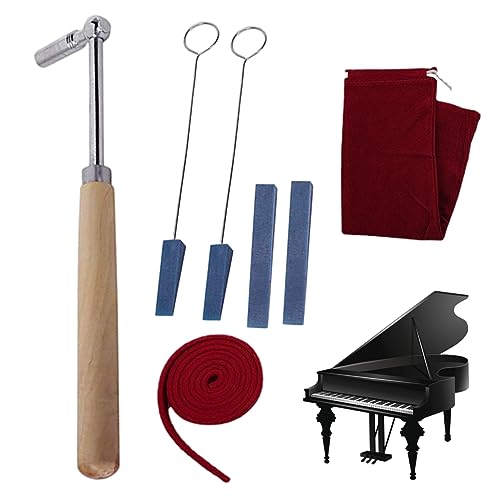 Trrymbbe Klavier Tuning Hammer 7pcs L-Form Labour sparsames poliertes Klavier-Tuning-Kit Professioneller Schraubenschlüssel Holzgriff für Anfänger und Profis Kit von Trrymbbe
