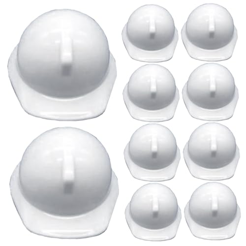Trrymbbe Mini -Helf 10pcs realistischer Sicherheitshelm Miniatur Konstruktion Hut für Puppen- und Rollenspiel -Spiel einfallsreicher Plastikkonstruktion Hüte für DIY -Szene Plastikhüte von Trrymbbe