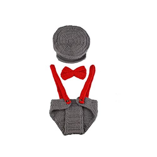 Trrymbbe Neugeborene Geburtstagsfotografie Requisiten Baby handgefertigter Kappe Strickkostüm Fotografie Kostüm für Baby Trrymbbe Neugeborene Geburtstagsfotografie Requisiten Baby handgefertigter Kappe Strickkostüm Fotografie Kostüm für Baby von Trrymbbe