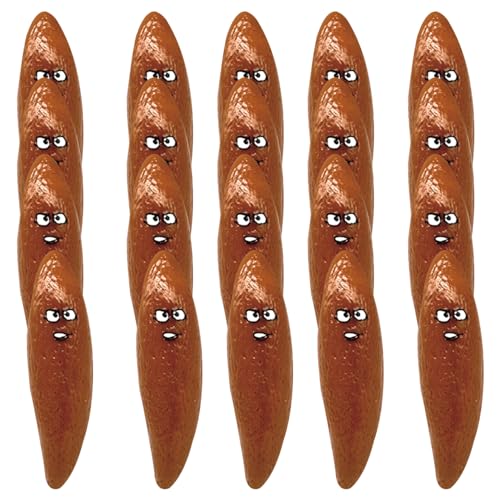 Trrymbbe Poop Slingsshot Toy 20pcs fliegen gefälschte Poo Slingsshot Fingerspielzeug mit lustigen Ausdrücken Waschbarer Spoof Poo Spielzeug für Kinder Erwachsene Party Goodie Bag Stuffers Poop von Trrymbbe