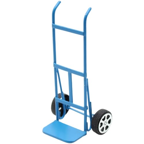 Trrymbbe Puppenhaushandwagen 1:12 Puppenhauszubehör Eisen -Miniaturen Künstliche realistische Dekor für DIY -Szene, Blaue Miniaturen von Trrymbbe