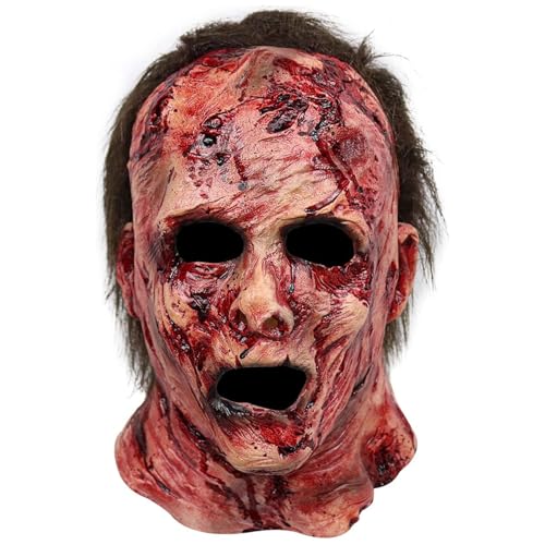 Trrymbbe Scary Maske Realistische Latexmaske mit blutigen Narben 10x11x11.8 Halloween Horror verdrehtes Gesicht gruselig mit Lüftungslöchern für Halloween Cosplay Party Streich Scary Trrymbbe Scary Maske Realistische Latexmaske mit blutigen Narben 10x11x11.8 Halloween Horror verdrehtes Gesicht gruselig mit Lüftungslöchern für Halloween Cosplay Party Streich Scary von Trrymbbe