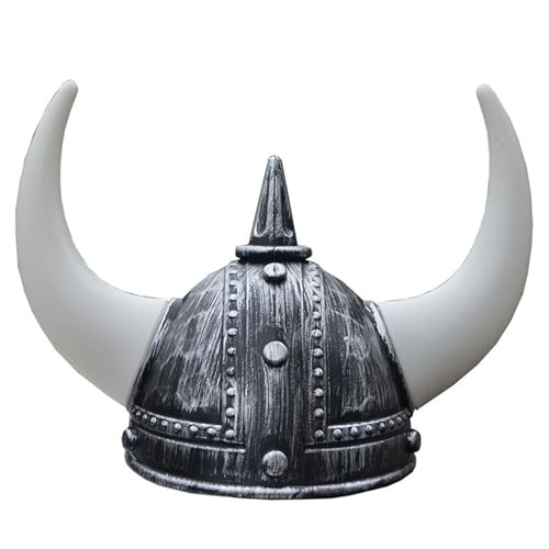 Trrymbbe Viking Hut Klassiker mittelalterlicher Helm lebensechter Wikingerhelm mit Hörnern für Adult Party Hüte für Halloween, Kostümparty, Argent Trrymbbe Viking Hut Klassiker mittelalterlicher Helm lebensechter Wikingerhelm mit Hörnern für Adult Party Hüte für Halloween, Kostümparty, Argent von Trrymbbe