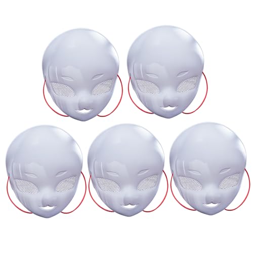 Trrymbbe Weiße Maske, 5pcs Vollgesichts -Fursuit -Maske mit Masch Big Eye, DIY zum Malen von Blank Trrymbbe Weiße Maske, 5pcs Vollgesichts -Fursuit -Maske mit Masch Big Eye, DIY zum Malen von Blank von Trrymbbe
