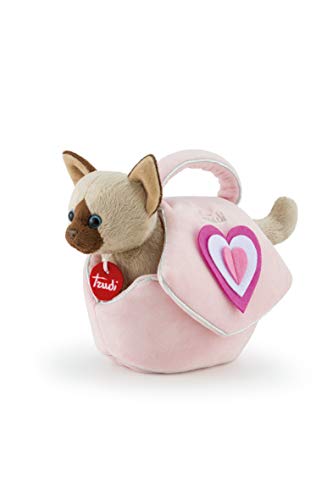 Trudi Katze in rosa Tasche mit Herzen Plüschtiere in Einer Handtasche. Modische Geschenkidee | 12x17x26cm Größe XS | Fashion Pets | Modell 29716 von Trudi