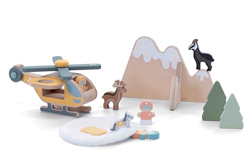 Sevi Play Set Elisoccorso Dolomiti | Trudi by Giochi in Legno Bimbo da TRE anni | 29x11,5x19cm Nature | Modello 87863 von Sevi
