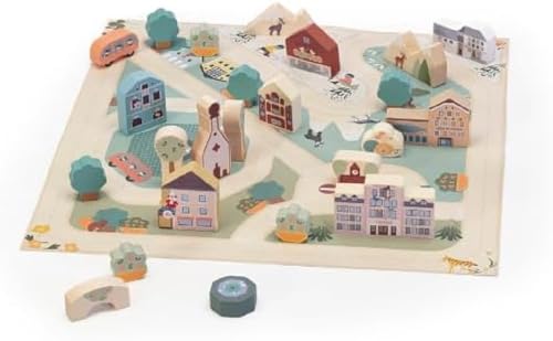Sevi Puzzle StadtOrtisei | Trudi by Holzspielzeug für Kinder ab Zwei Jahren. Holz aus den Dolomiten | 28x5,5x28cm Nature | Modello 87859 von Trudi
