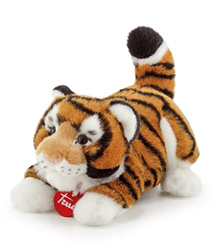 trudi 27136 Klassik Plüschtier Tiger Bruce ca. 19 cm, Größe S, hochwertiges Stofftier mit weichen Materialien, Plüschfigur mit realistischen Details, waschbar, Kuscheltier für Kinder, Orange/Schwarz von Trudi