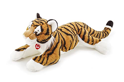 Trudi Tiger Bruce Exotisches Plüsch Tiger Maskottchen, Weihnachts- und Geburtstagsgeschenk. | 39x23x46cm Grosse L | Tropische exotische Tiere | Modell 27138 von Trudi