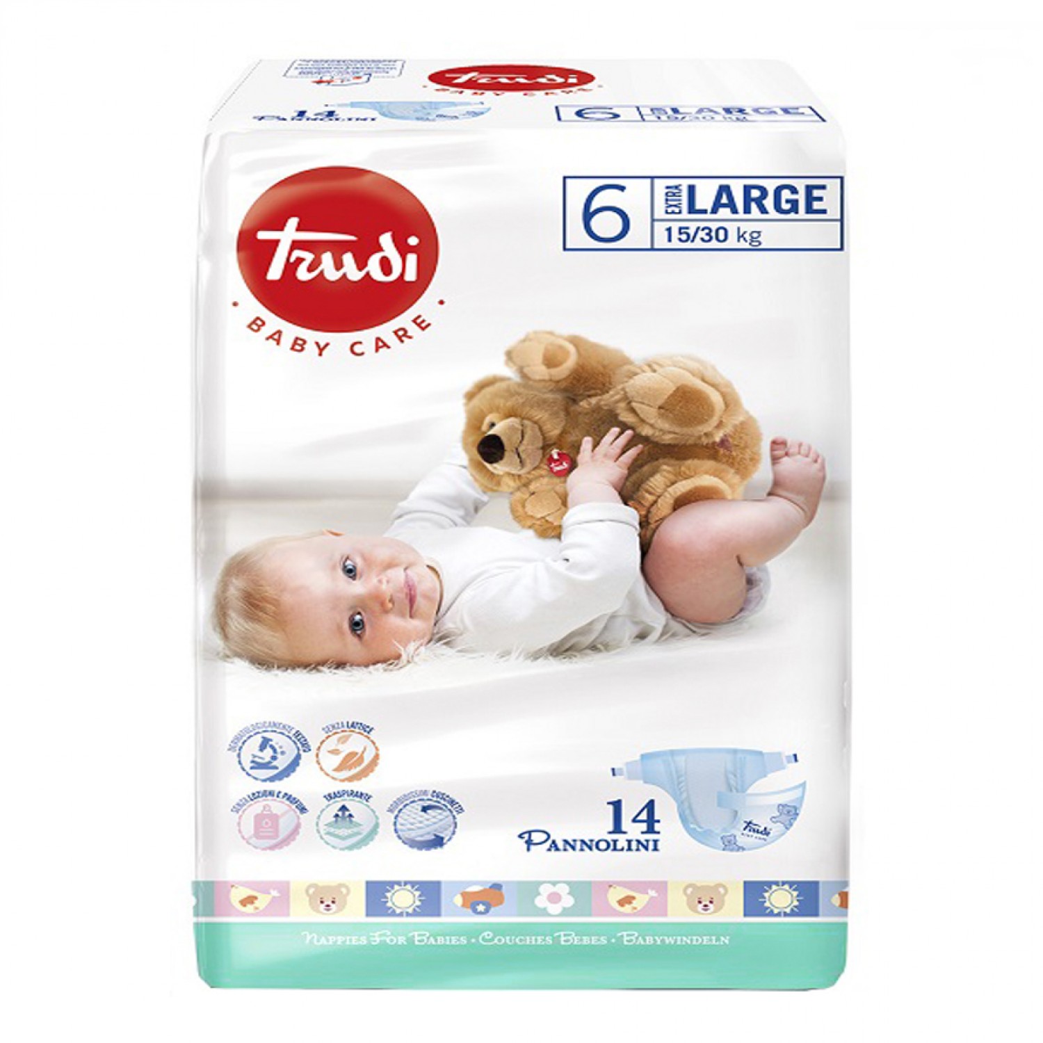 Trudi Dry Fit Windeln 15-30 kg Größe 6 ExtraLarge (14 Stück) von Trudi