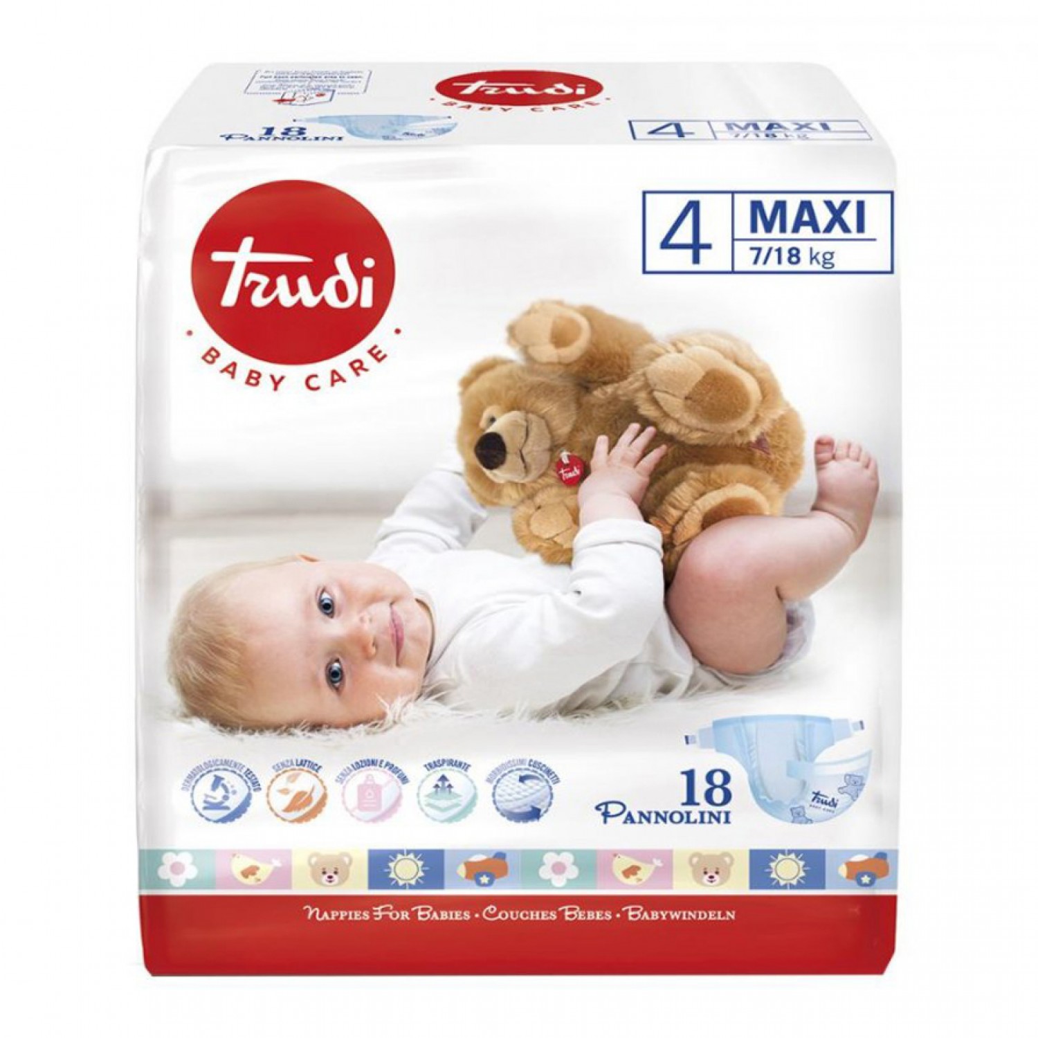 Trudi Dry Fit Windeln 7-18 kg Größe 4 Maxi (18 Stück) von Trudi