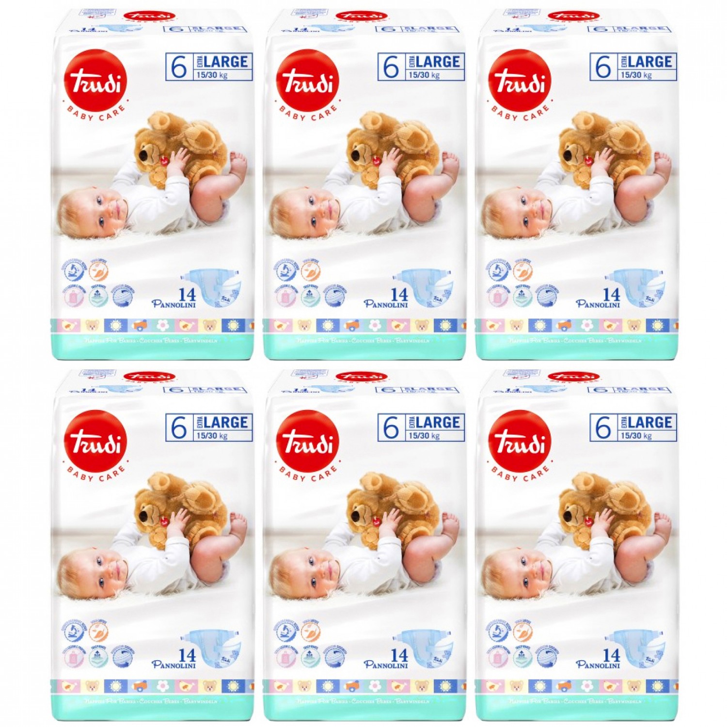 Trudi Dry Fit Windelset 15-30 Kg Größe 6 ExtraLarge 6 Packungen mit 14 Stück Trudi Dry Fit Windelset 15-30 Kg Größe 6 ExtraLarge 6 Packungen mit 14 Stück von Trudi