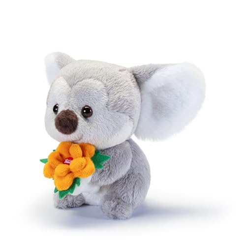 Trudi Koala mit oranger Blume Plüschgeschenk mit Blumen, Muttertag, Valentinstag | 17x13x10cm Grosse XS | Celebration Spring | Modell 51365 von Trudi