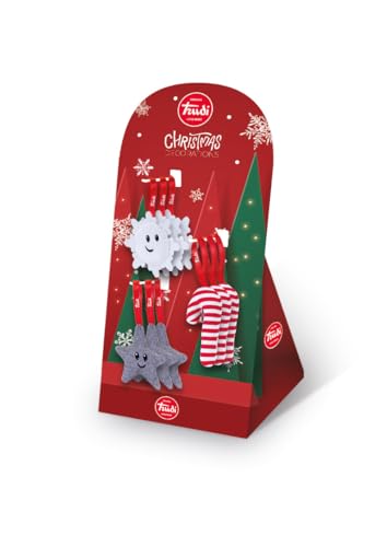 Trudi Mini Decoration Xmas (18pz) Weihnachtsbaum-Plüsch (Stern, Schneeflocke, Zuckerstange) | 8x8x8cm Jede | Modell 29365 von Trudi