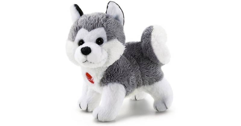 Trudi Sweet Coll. Plüschhund Kleiner Husky ca. 8 cm (Größe XXS), Detailgenau mit hochwertigen Materialien (51025) grau/weiß von Trudi