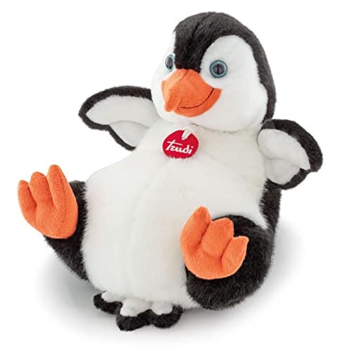 Trudi TUDC3000 Klassik Plüschtier Pinguin Pino ca. 19 cm, Größe M, hochwertiges Stofftier mit weichen Materialien, Plüschfigur mit realistischen Details, waschbar, Kuscheltier für Kinder, Schwarz/Weiß von Trudi