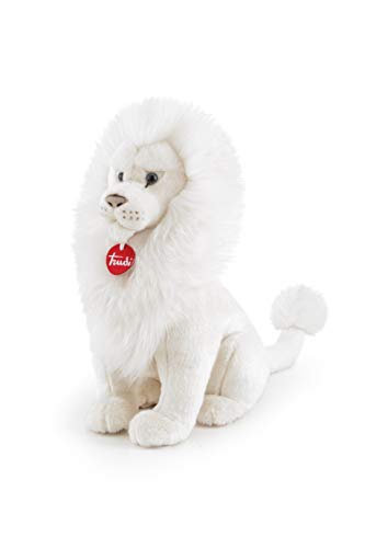 Trudi Leone Bianco Leonardo Leone Mascotte Peluche, Regalo di Natale e Compleanno. | 20x41x44cm Taglia L | Animali Esotici Tropicali | Modello 17010 von Trudi