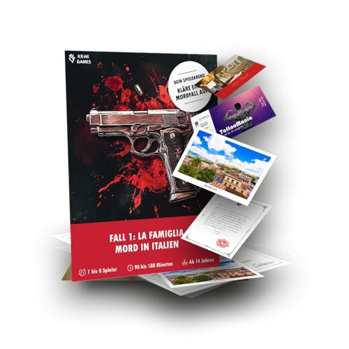 KrimiGames® Fallakten Spiele - Reales Crime Game für Zuhause - Kriminalfälle lösen - Krimi-Spiel für Erwachsene - Mordfall lösen Spiel (Fall 1: La Famiglia - Mord in Italien, 1, Fallakte) von True Crime Games