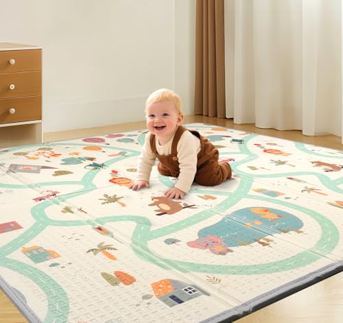 Truevaste Krabbelmatte Baby 180x200x1.5cm, Faltbare Spielmatte Kinder Krabbeldecken Doppelseitigem Wasserfeste rutschfest, Kindermatte mit Tragetasche, für Kinderzimmer & Wohnzimmer (Koala-Muster) von Truevaste