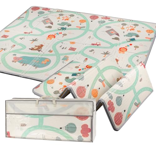 Truevaste Krabbelmatte Baby 180x200x1cm, Faltbare Spielmatte Kinder Doppelseitigem, Wasserfeste Rutschfest Play Mat, Tragbar Bodenmatte mit Tragetasche, Teppich für Kinder- & Wohnbereich, Koala-Muster von Truevaste