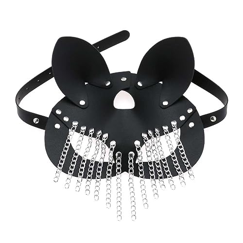 Trufolxiaz Europäische Und Amerikanische Punkstil Roman Kette Ledermaske Party Masquerade Party Männer Und Frauen Dekorative Maske Augenmaske Halbgesicht Punk Maske Kostüm Mit Kettenquasten Trufolxiaz Europäische Und Amerikanische Punkstil Roman Kette Ledermaske Party Masquerade Party Männer Und Frauen Dekorative Maske Augenmaske Halbgesicht Punk Maske Kostüm Mit Kettenquasten von Trufolxiaz