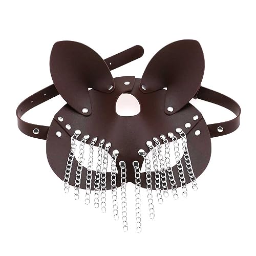Trufolxiaz Europäische Und Amerikanische Punkstil Roman Kette Ledermaske Party Masquerade Party Männer Und Frauen Dekorative Maske Augenmaske Halbgesicht Punk Maske Kostüm Mit Kettenquasten Trufolxiaz Europäische Und Amerikanische Punkstil Roman Kette Ledermaske Party Masquerade Party Männer Und Frauen Dekorative Maske Augenmaske Halbgesicht Punk Maske Kostüm Mit Kettenquasten von Trufolxiaz