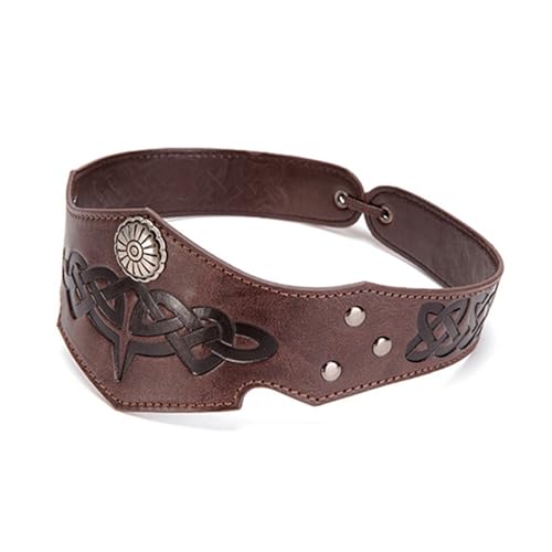 Trufolxiaz Kopfbedeckung Einstellbarer Leder Stirnband Mittelalterlich Stirnband Fahrkleidung Halloween Cosplay Accessoire Driving Ausrüstung von Trufolxiaz