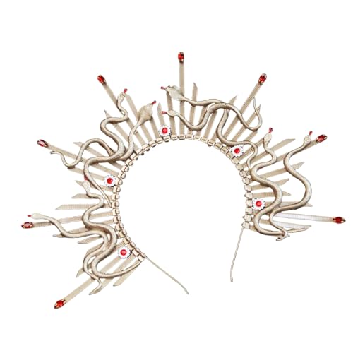 Trufolxiaz Mythologie Schlangenkopfkronen Haarstück Party Kopfbedeckung Für Kostümpartys Maskeraden Und Besondere Anlässe Party Accessoire von Trufolxiaz