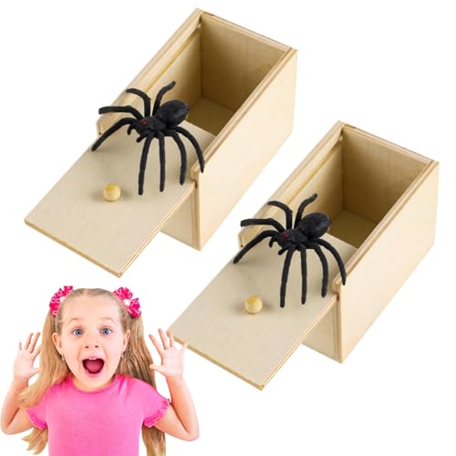 Trukafie 2 Stück Spinne Streich-Box,Prank Spider Scare Box,Streich Spinne Scare Box,Spinne In Box,Spinne Spielzeug für Gift Halloween-Spielzeug von Trukafie
