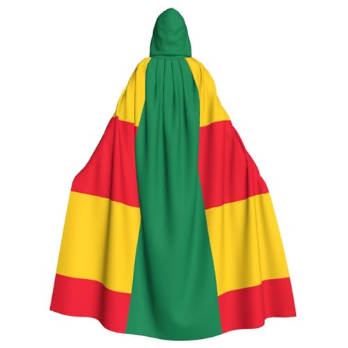 Trukd Flagge von Bosnien und Herzegowina Kapuzenumhang Halloween Weihnachten Umhang Sensenmann Vampir Hexe 147,3 cm (schwarz), Flagge von Benin, One size von Trukd