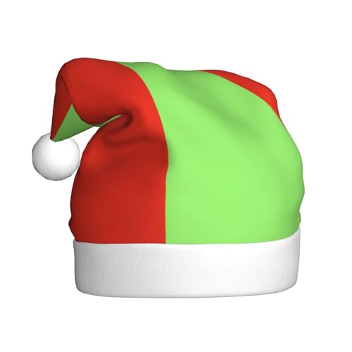 Trukd Weihnachtsmütze, einfarbig, hellgrün, Weihnachtsmannmütze für Erwachsene, Unisex, Samt, Pelz, Weihnachtsmütze für Neujahr, festliche Party von Trukd