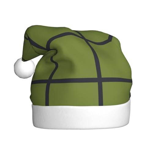 Trukd Weihnachtsmütze, solide dunkelgrüne Weihnachtsmütze für Erwachsene, Unisex, Samt, Pelz, Weihnachtsmütze für Neujahr, festliche Party von Trukd