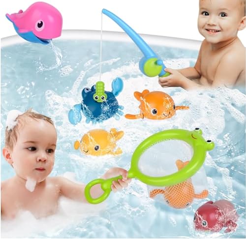 Trulloyoo Baby Badespielzeug Angelspiel für 1-3- bis 4-8-jährige Kleinkinder, Jungen und Mädchen, Spielzeuggeschenke für Kinder Baby Badewannenspielzeug ab 18 Monaten von Trulloyoo