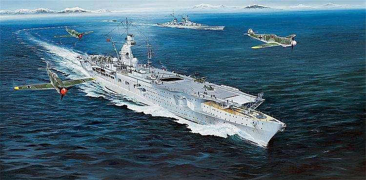 German Navy Aircraft Carrier DKM Peter Strasser German Navy Aircraft Carrier DKM Peter Strasser von Trumpeter